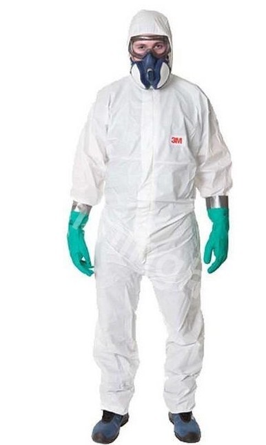 3M4545白色帶帽連體防護(hù)服M號